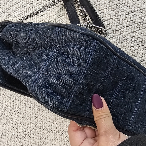 Michael Kors Large Sloan Denim Chain Bag - Picture 6 of 17